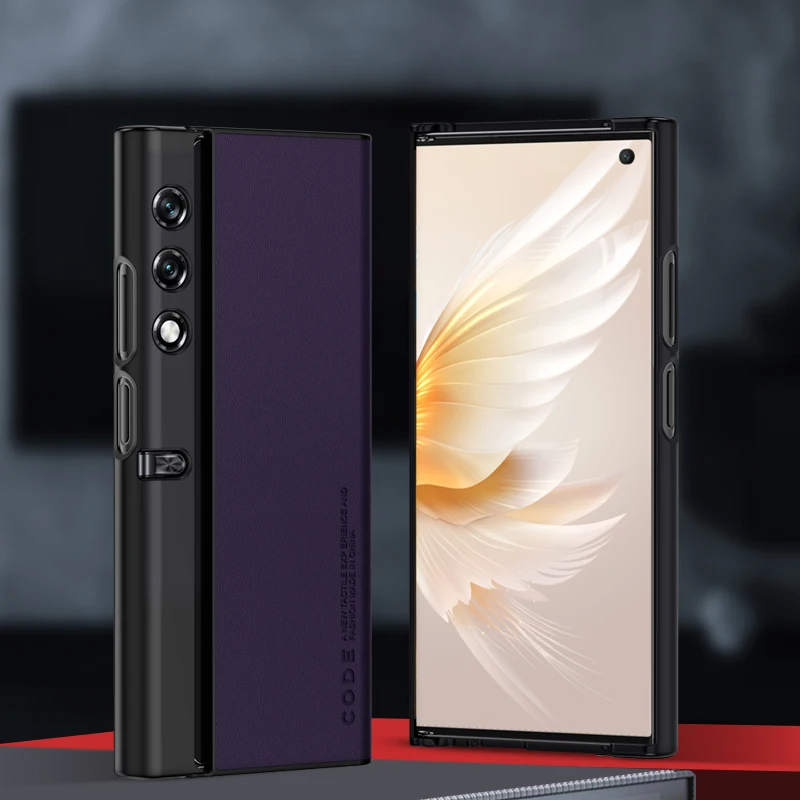 Funda de cuero para teléfono Huawei Honor V Purse, carcasa de lujo de fibra de carbono a prueba de golpes, Marco duro para PC, VCA-AN00