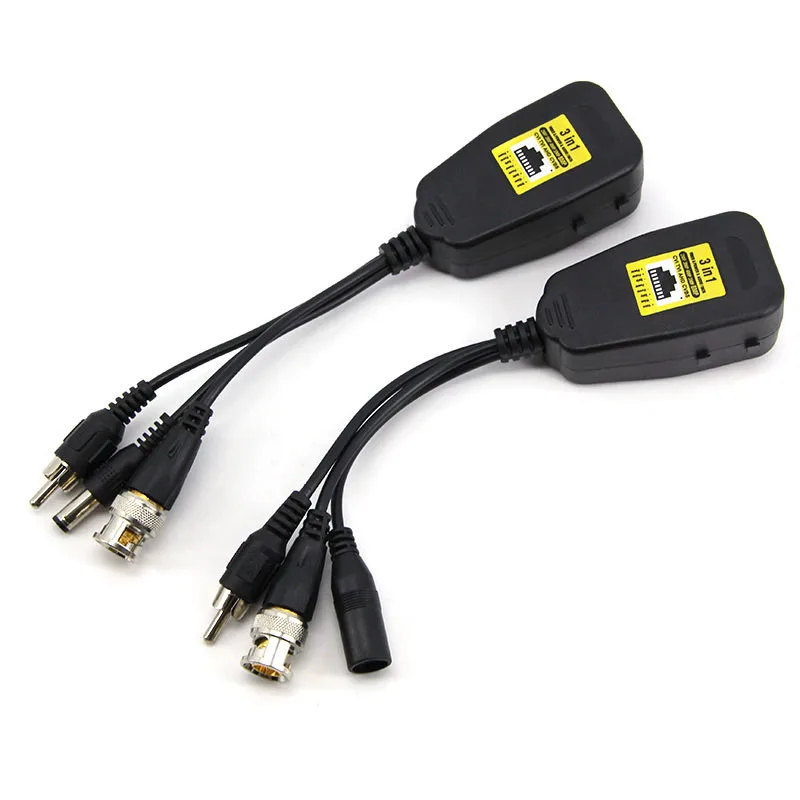 Balun pasivo RJ45 CCTV Video transceptor coaxial BNC suministro conectores de alimentación para cámara HDCVI HDTVI AHD - imagen 4