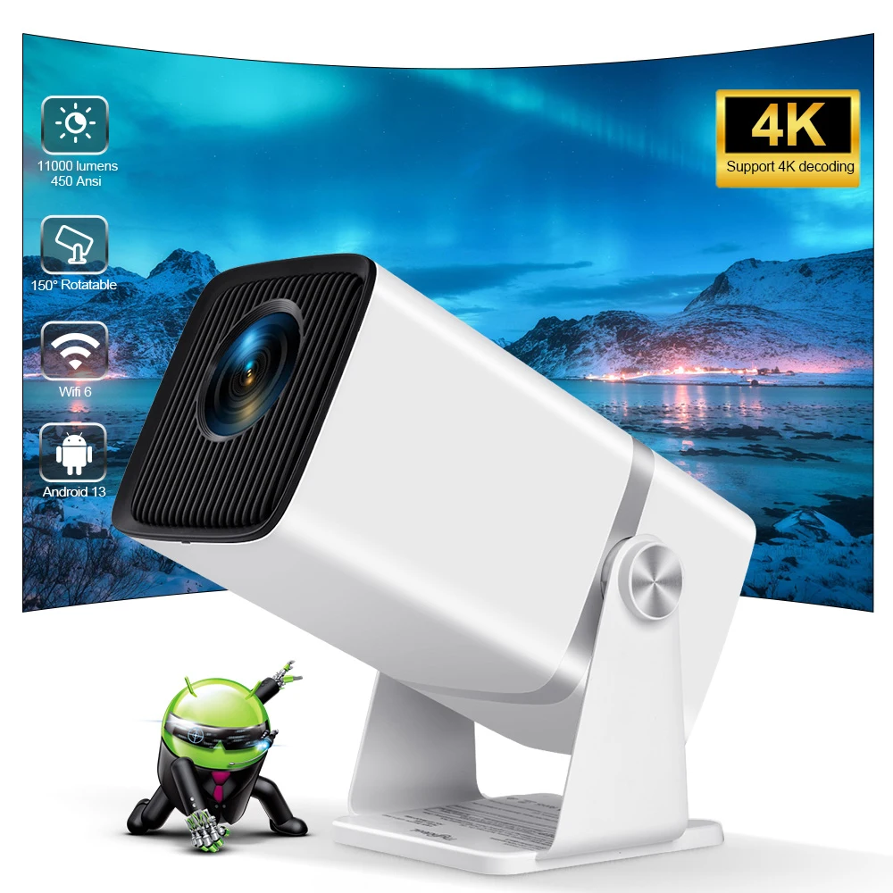 Proyector portátil ThundeaL TD80W PK HY320 HY320W Full HD 1080P para vídeo 2K 4K Android WiFi cine en casa proyector de haz - imagen 2