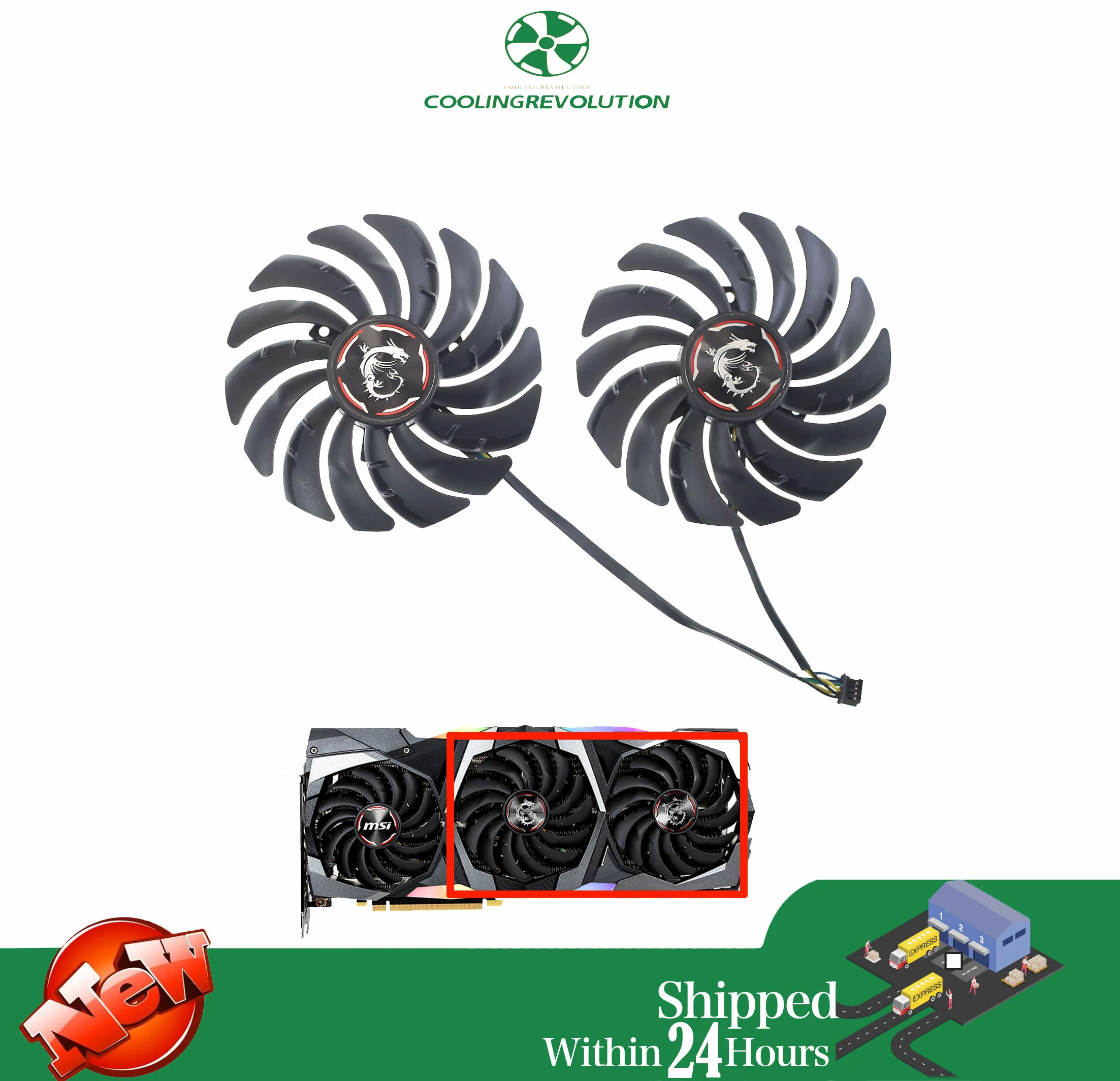 PLD09210B12HH PLD10010B12HH DC12V ventilador de tarjeta gráfica para MSI RTX 2080 2080Ti 2080 2070 SUPER GAMING X TRIO ventilador de refrigeración de tarjeta de vídeo - imagen 4