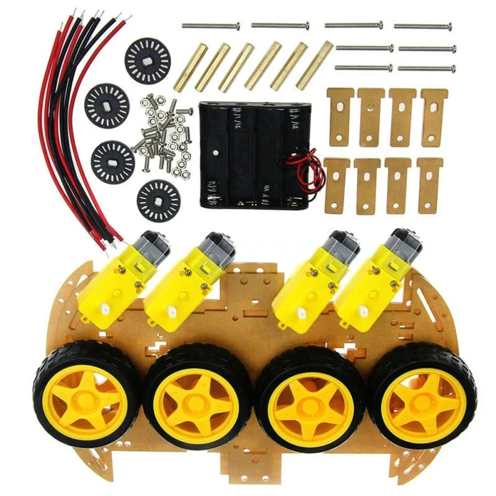 Kits de chasis de coche robot inteligente 4WD para arduino con codificador de velocidad nuevo