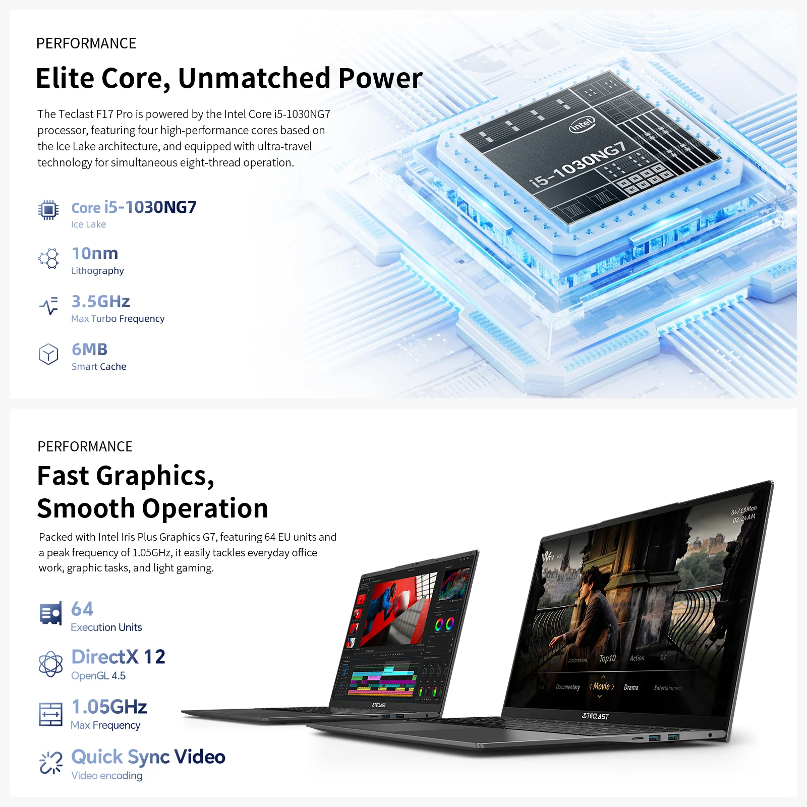 Teclast F17Pro 17,3" Portátil Intel i5-1030NG7 16GB RAM 512GB SSD Windows 11 180 ° Teclado retroiluminado para portátil mini-HDMI F17 Pro - imagen 4