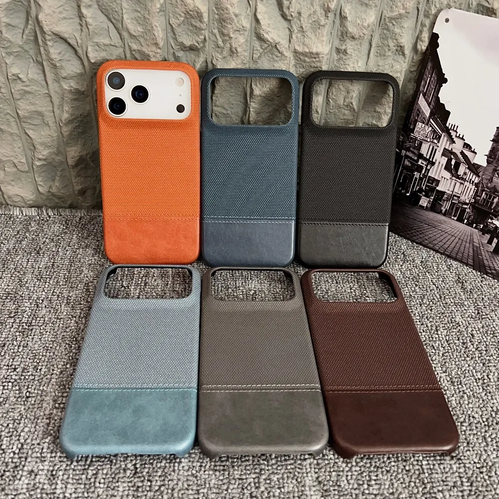 Funda magnética para iPhone 17 Pro Max 17 Pro Air Cover tela cuero Colorblock imán sin bordes para Mag-safe carcasa a prueba de golpes - imagen 3