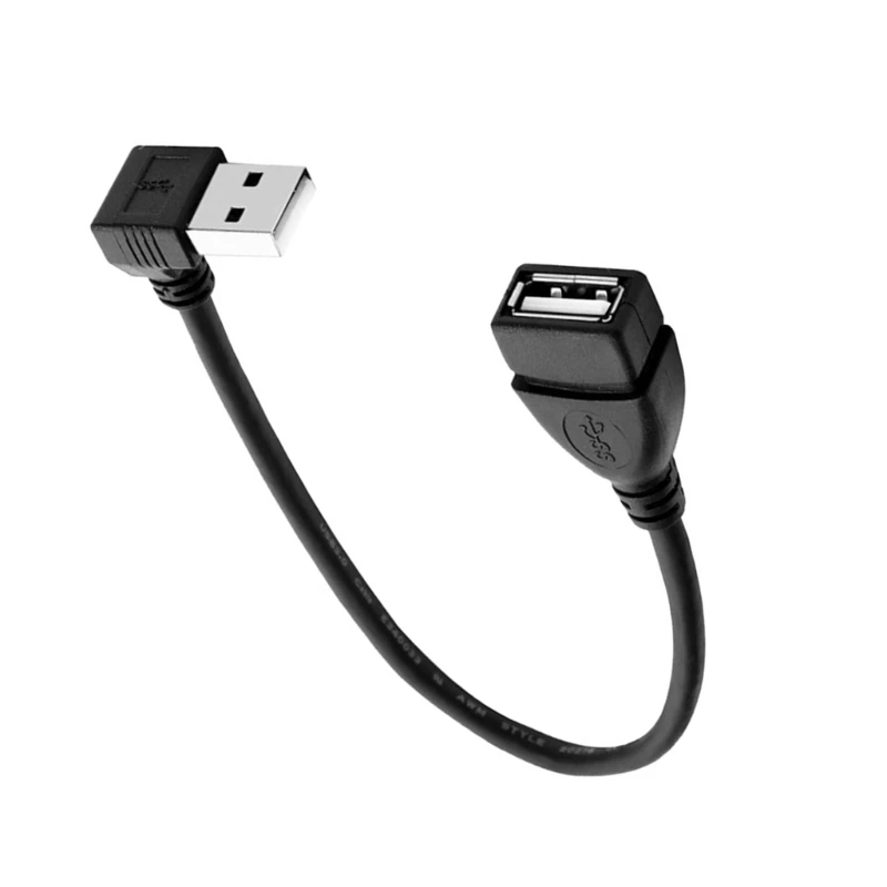 Cable adaptador USB 2,0 macho a hembra, Cable de carga para dispositivos digitales de 90 grados, WiFi, 30cm - imagen 2