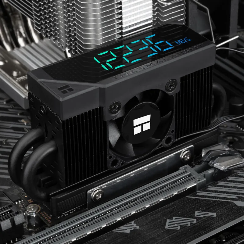 Thermalright HR-10 2280 PRO Digital negro M.2SSD unidad de estado sólido disipador de calor 4X5mm heatpipes soporte PCI-E5.0 30mm ventilador radiador - imagen 2