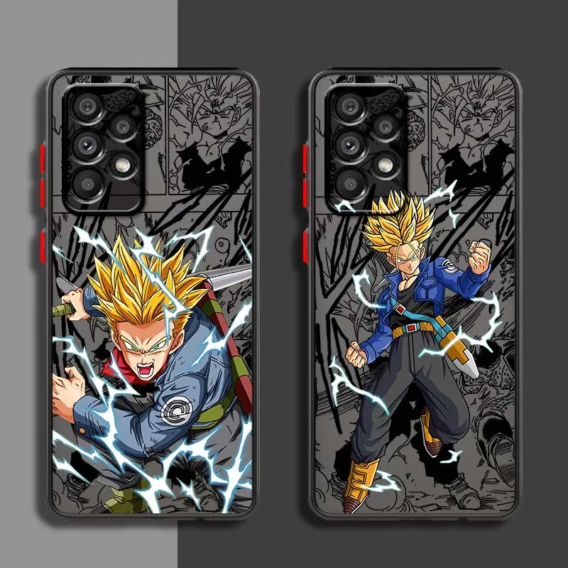 D-Dragon Ball Anime Trunks cubierta para Samsung Galaxy A71 A55 A54 A51 A16 A06 A04e 5G funda de teléfono translúcida esmerilada - imagen 2