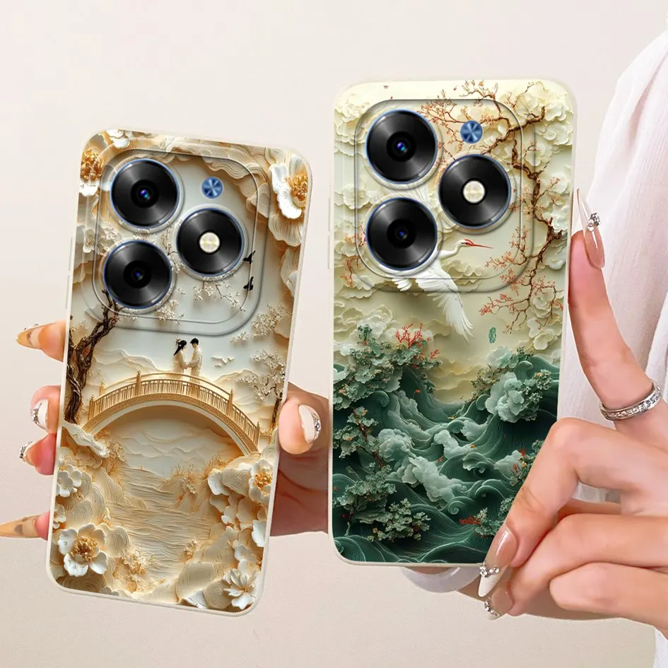 Para Infinix Smart 8 Funda X6525 nueva elegante flor pintada Funda de silicona a prueba de golpes para Infinix Smart 8 Pro Plus Smart8 HD Funda - imagen 3