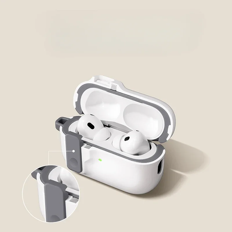 Para Airpods 4 auriculares funda a prueba de golpes interruptor automático bloqueo seguro funda protectora de silicona para Apple Airpods4 Accesorios - imagen 2