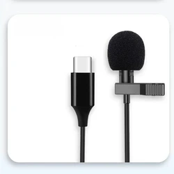 Micrófono Lavalier Tipo C con Clip y Cable para Teléfono, PC