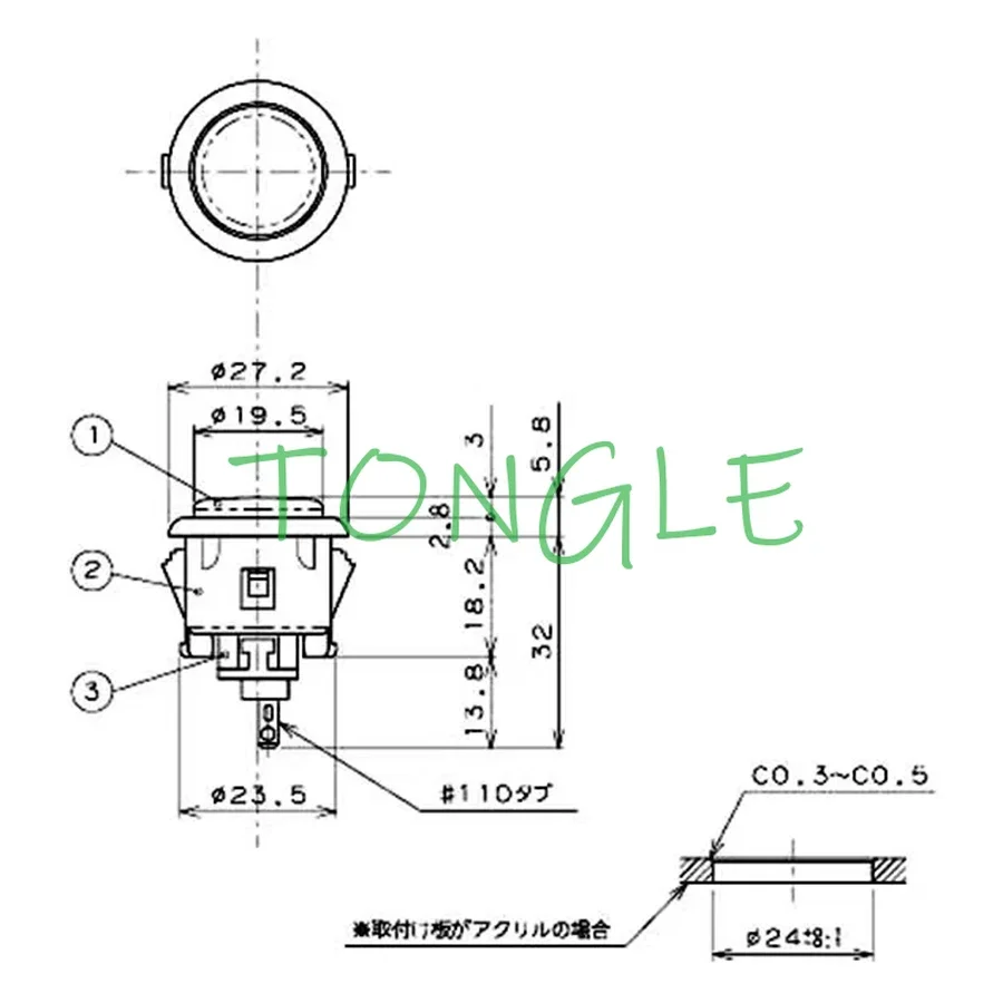 Botones pulsadores Sanwa originales para Arcade, botón transparente colorido, piezas de juego Jamma Mame, 6 colores disponibles, OBSC-30, 24 mm, 30 mm - imagen 5