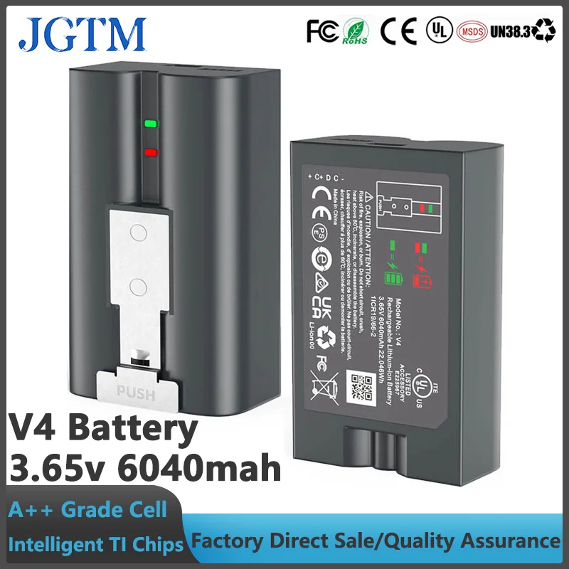 JGTM 3,65 v 6040mah V4 batería para timbre de timbre timbre de vídeo de 3 anillos foco de 2 anillos cámara Stick up Cam - imagen 2