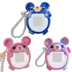 Funda protectora para Tamagotchi Paradise, oso colorido hecho a mano con cordón de perlas, carcasa protectora electrónica anticaída para mascotas