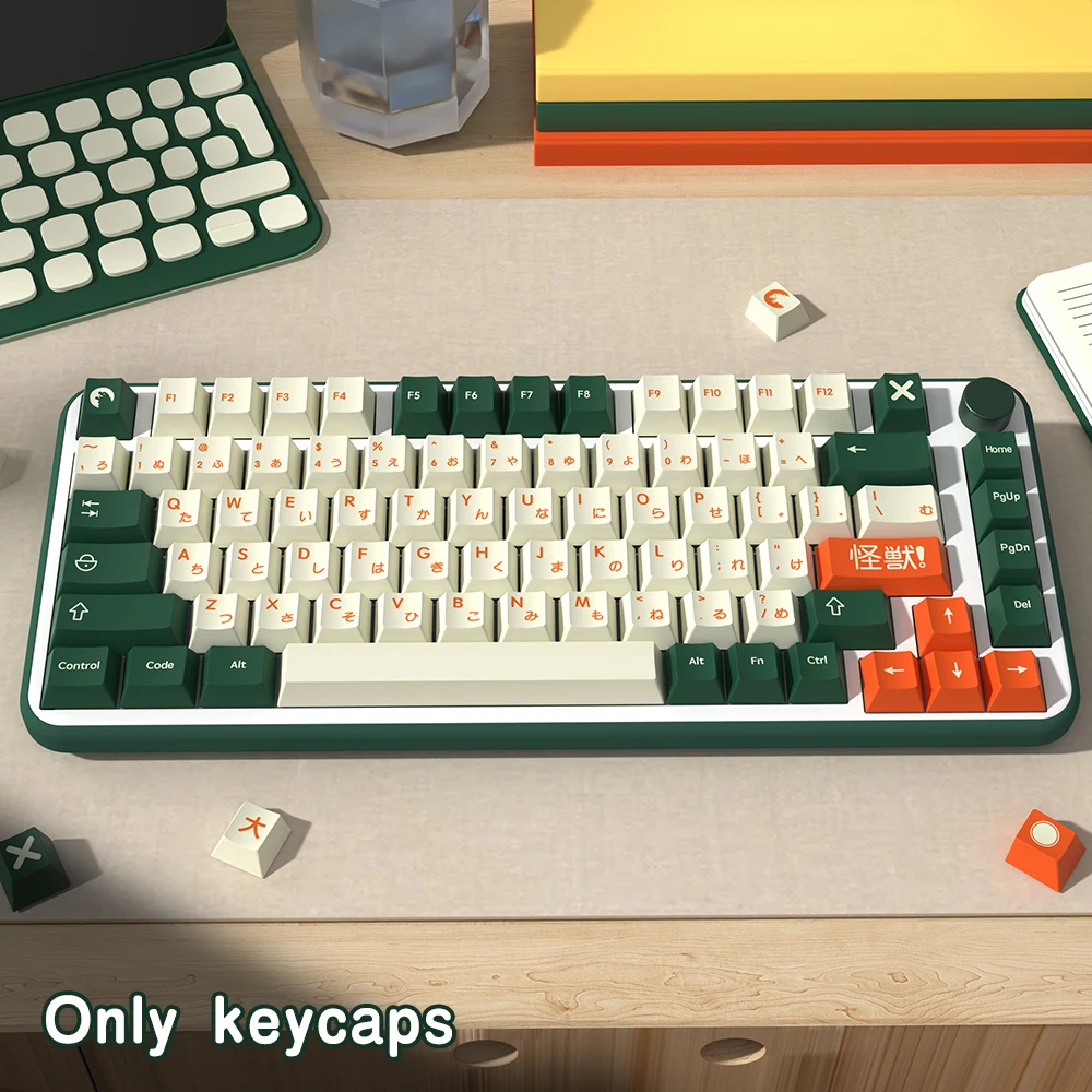Teclas de perfil de cereza de monstruos brasileños, japoneses, español, francés, coreano, alemán, PBT, para teclado mecánico ISO Enter 7U - imagen 2