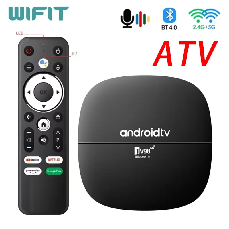 TV98 ATV Smart TV con Android 13 ATV todo en uno H313 compatible con 2,4G/5GWifi Bluetooth 4,0 HD 2K 4K 1080P TV Box 1GB + 8GB - imagen 2