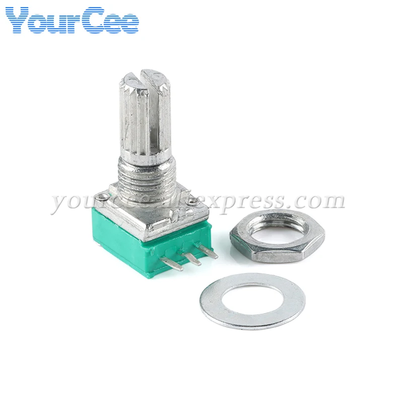 2 unids/lote RK097N potenciómetro de sello de amplificador de Audio único 3P 15mm de longitud B1K 5K 10K 20K 50K 100K 500K con tuerca de junta - imagen 2