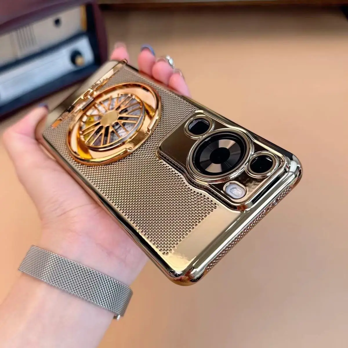 Funda dura de PC con anillo para móvil, carcasa protectora trasera con disipación de calor para Huawei P60, P50 Pro - imagen 4