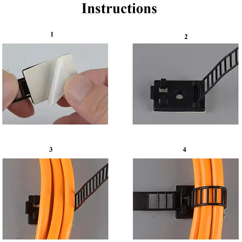 AMPCOM Abrazaderas de Nailon Autoadhesivas - Gestión de Cables - imagen 5