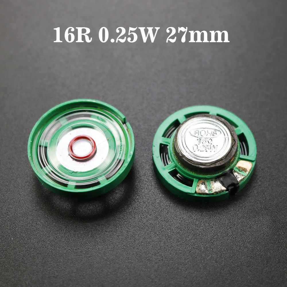 YUXI-bocina ultrafina para coche, altavoz de 16 Ohmios, 0,5 W, 0,25 W, 16R, 21, 23, 27, 29, 36, 40 mm de diámetro, 1 piezas - imagen 4
