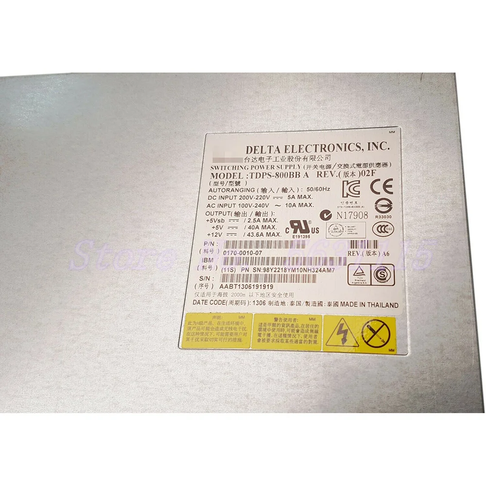 Fuente de alimentación del servidor para IBM V5000 V3500 V3700 98Y2218 00WK807 45W8841 46W8229 TDPS-800BB A 800W caliente - imagen 5