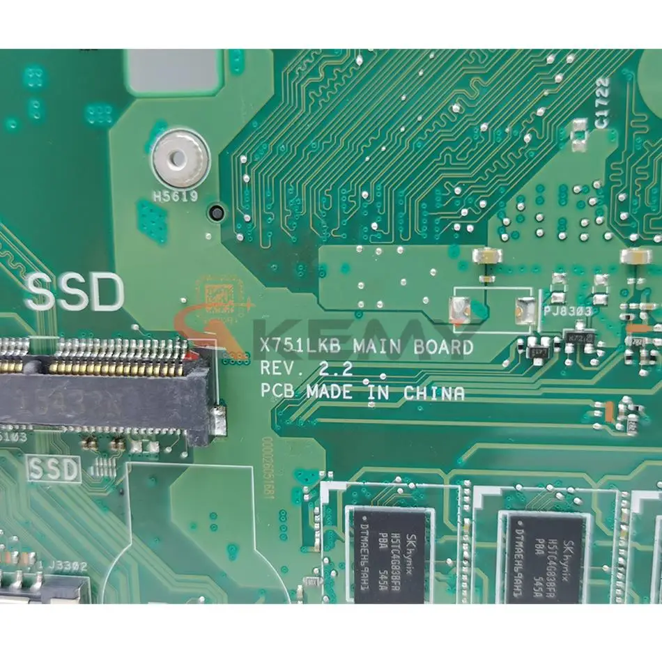 Para ASUS X751LKB X751LX A751L K751L F751L placa base X751L i3 i5 i7 X751LK w A751LX K751LX F751LX K751LK F751LK 100% probado - imagen 4