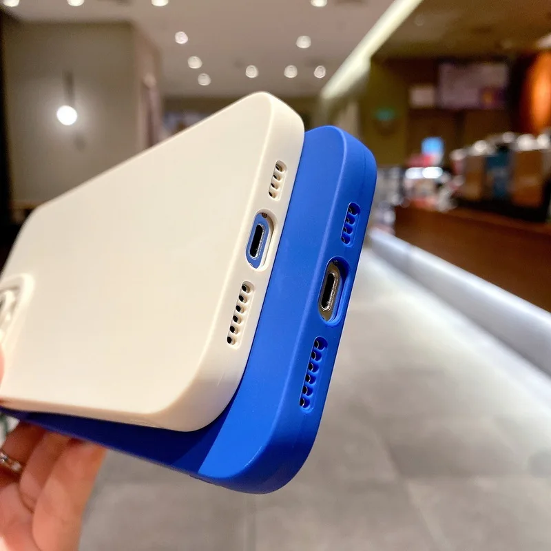 Funda de teléfono de silicona mate para iPhone 14, 13, 12, 11 Pro Max, Mini, XR, XS, Max, X, 8, 7, 14 Plus, SE 2020, Portector de lente de cámara, cubierta suave - imagen 4