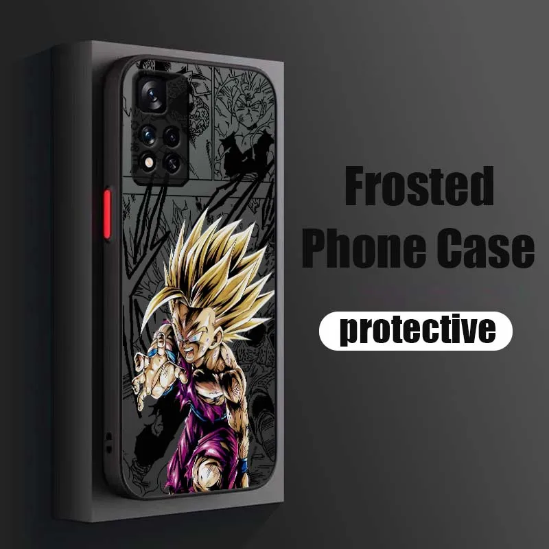 D-Dragon Ball Trunks Saiyan para Xiaomi Redmi Note 14 13 12 11 10 9 Pro Plus 4G 5G funda de teléfono translúcida esmerilada - imagen 3