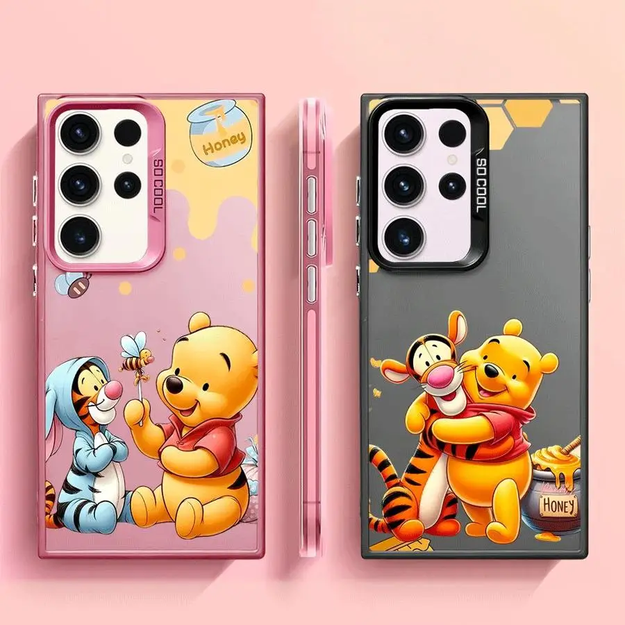 Funda de Winnie de Disney The Pooh para Samsung Galaxy S24 Ultra S20 S21 FE S23 Ultra Note 20 S22 Plus S20 FE S24, funda suave de lujo