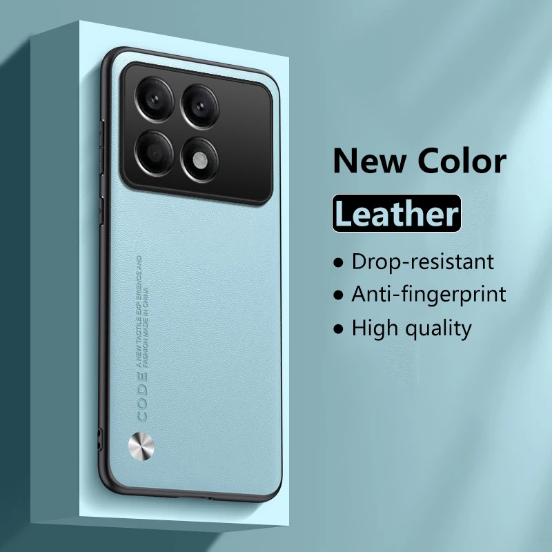 Funda de cuero para Xiaomi Poco X6 Pro, protector de silicona esmerilada de fibra de carbono, PocoX6Pro, 2311DRK48G, 2311DRK48I - imagen 2