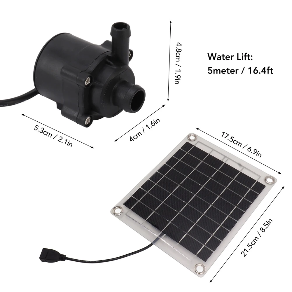 Analyste de pompe à eau à panneau solaire pour sécuritaires, mini fontaine à panneau solaire avec interrupteur de réglage, décoration de jardin, 12V, 10W - imagen 4