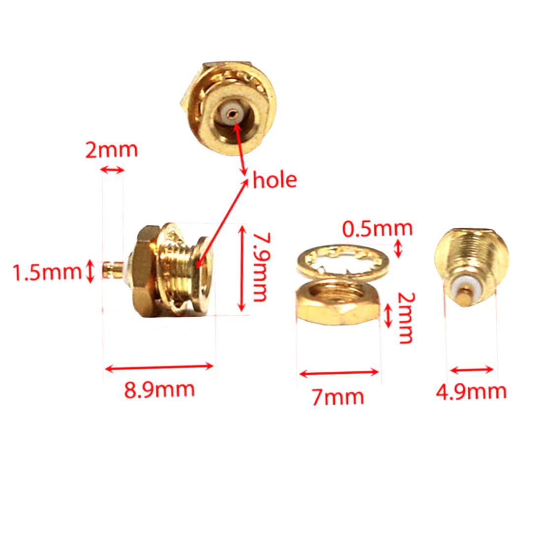 Conector coaxial RF MCX hembra, poste de soldadura recto, chapado en oro, novedad, venta al por mayor, 1 ud. - imagen 4