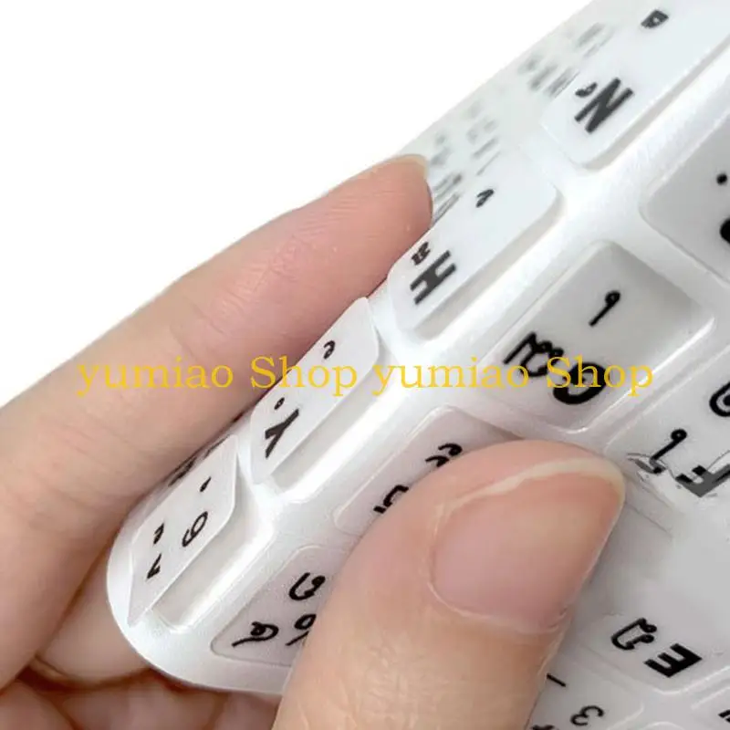 587b Thai Language Keyboard Stickers Letters Letters Black/ White Impload Durable - imagen 3