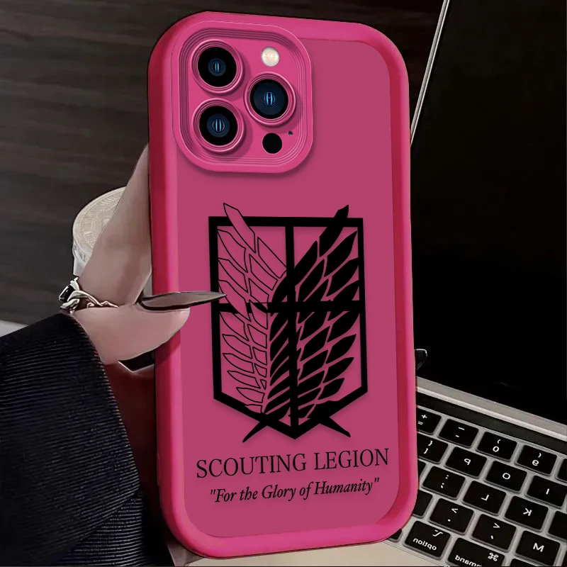 Funda de Anime Attack On Titan para iPhone 13 17 Air 16 16E 15 14 12 11 Pro Max X XS X S Max XR SE 2020 SE4 7 8 funda de silicona - imagen 5