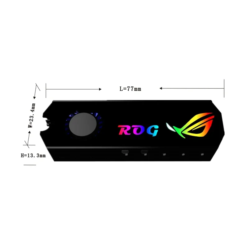 ROG M.2 2280 SSD radiador M2 2280 enfriador almohadilla térmica ventilador de turbina disipador de calor 5V 12V RGB AURA SYNC - imagen 5