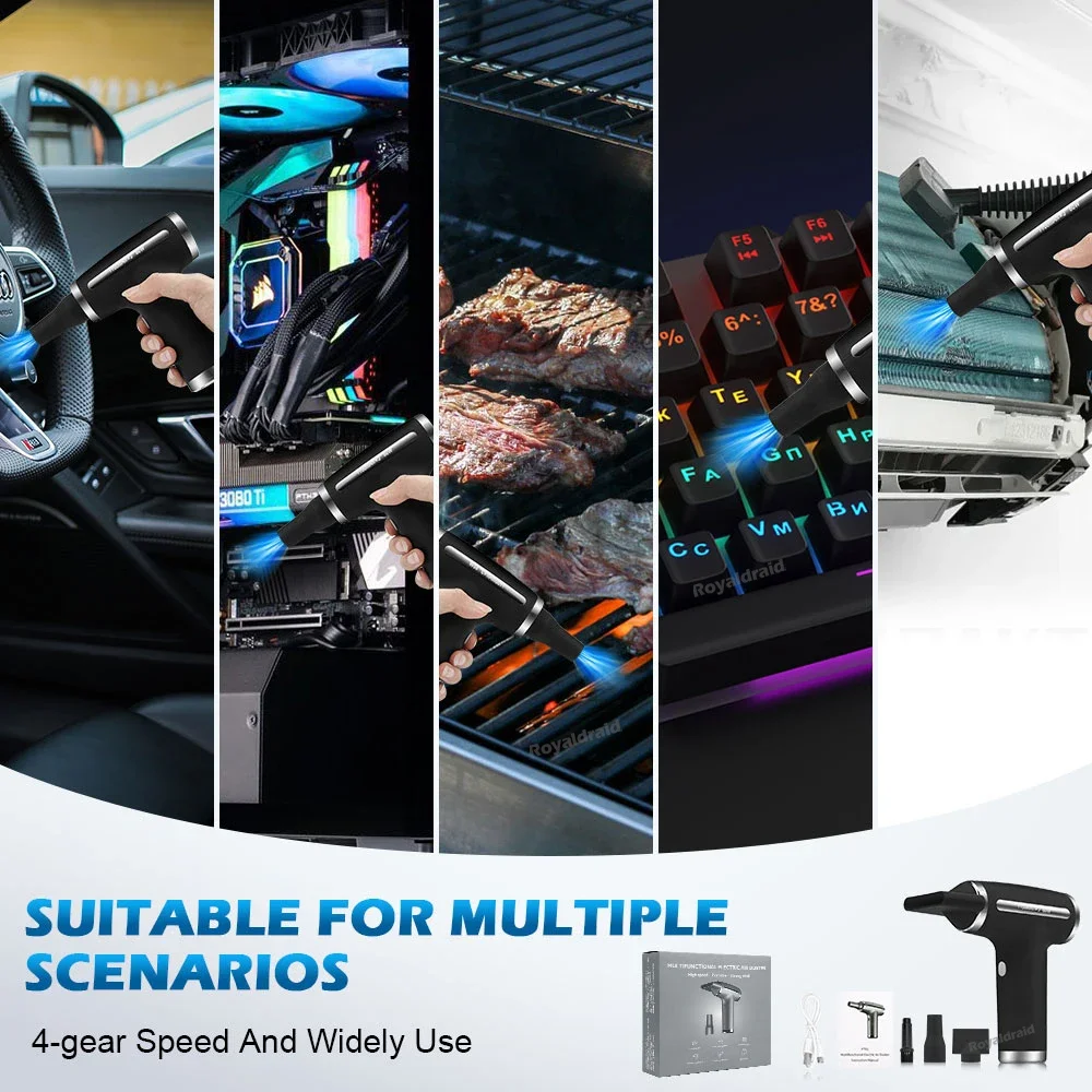 Plumero de aire multifunción, limpiador potente portátil inalámbrico para deportes al aire libre, secador de pelo de alta velocidad para Switch/Xbox/PS4/PS5 - imagen 4