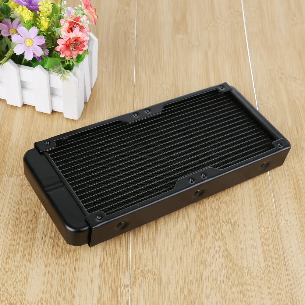 1 pieza de disipador de calor de radiador de refrigeración por agua de ordenador de aluminio de 240mm 18 tubos - imagen 5