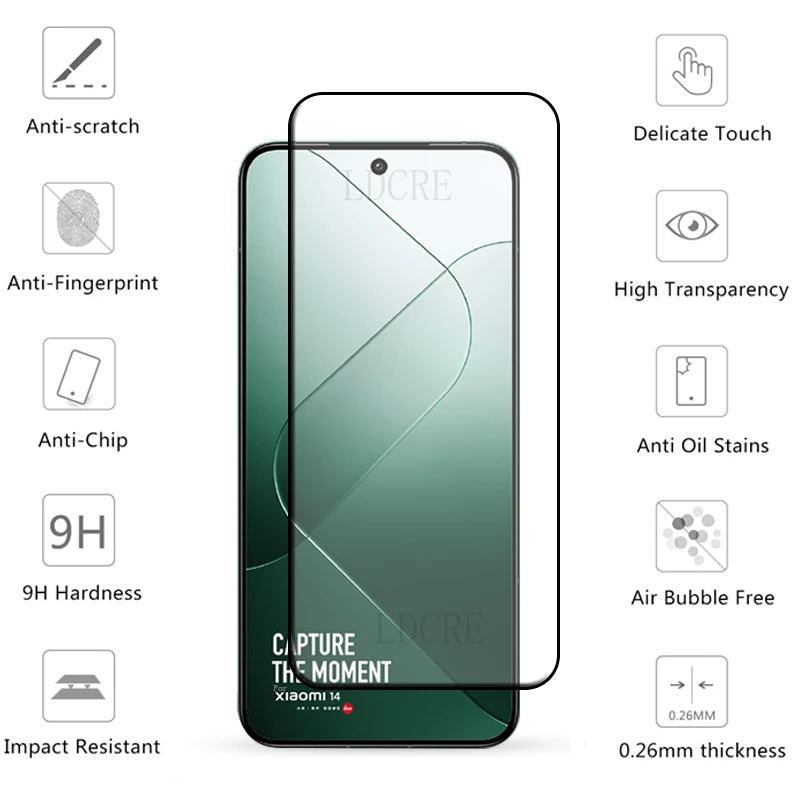 Protector de pantalla 6 en 1 para Xiaomi Mi 14, cristal 9H HD para Xiaomi Mi 12T 13T Pro 13 14 Poco X5 Pro - imagen 4