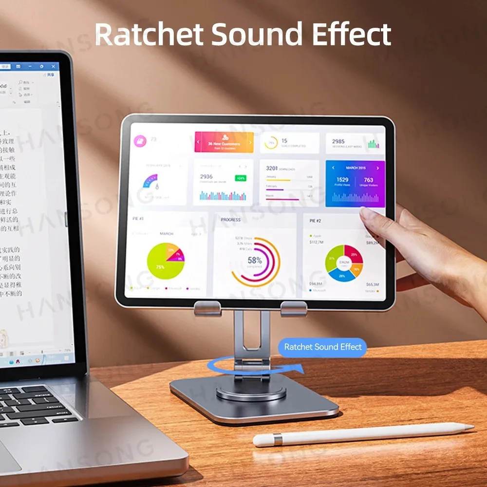 360 ° Soporte de rotación para tableta, soportes plegables ajustables para iPad, teléfono, Samsung, Xiaomi, Lenovo, Huawei, soporte para tableta - imagen 2