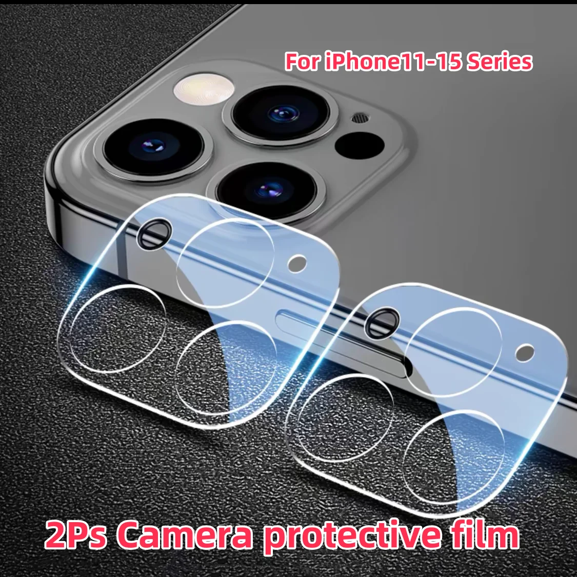 2 uds para IPhone 14 15 Pro Max Plus lente de cámara vidrio templado de seda cobertura completa protectora para IPhone 15 14/13/12 Serie