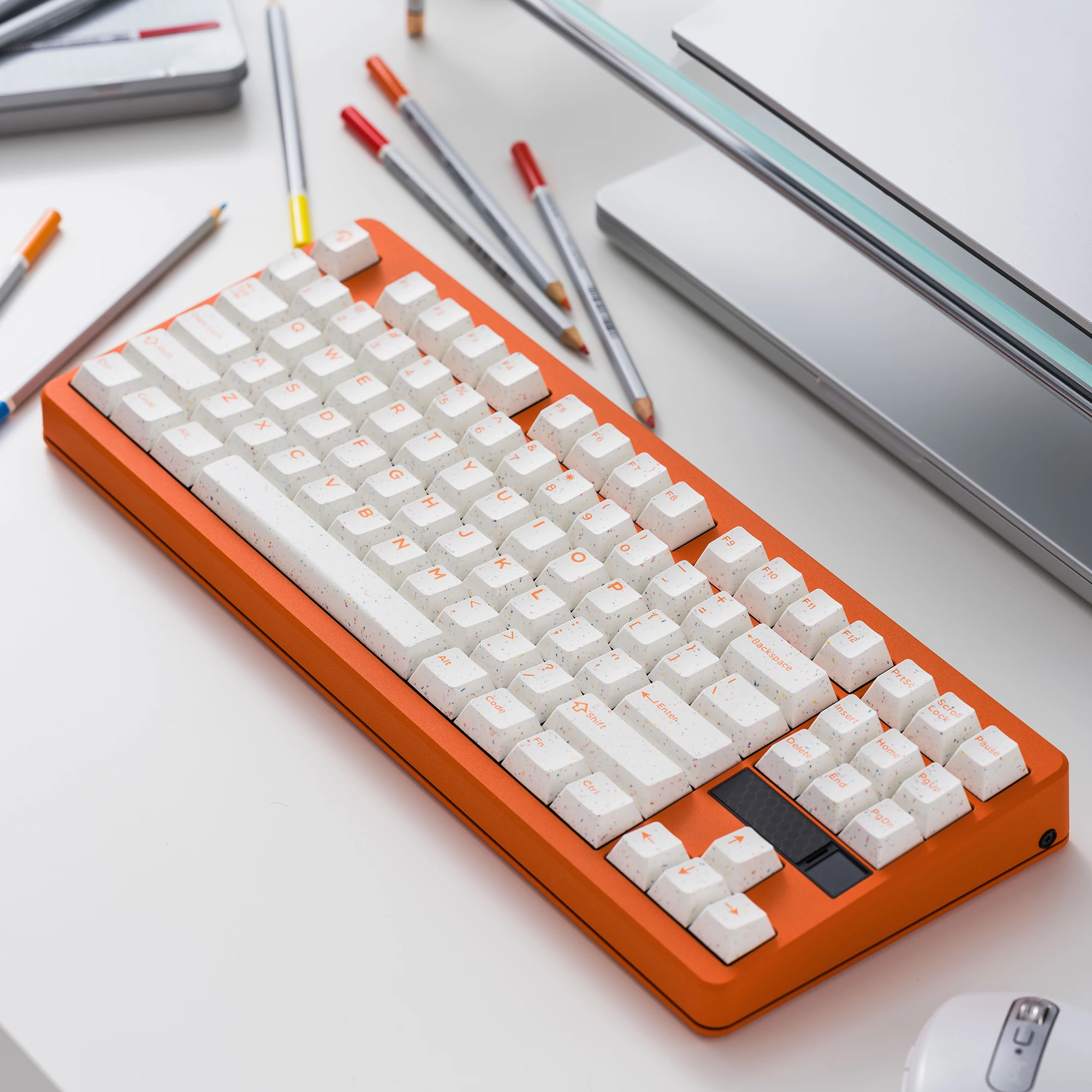 Fennie x Domikey Terrazzo Keycap Cherry Profile ABS Juego de focos dobles para teclado Rainy75 EZ60 EZ63 MAde68 75rt Made68 Beige - imagen 4