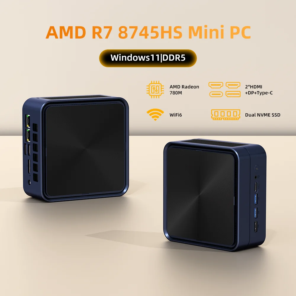 ZXIPC Mini PC AMD Ryzen 7 8745HS R5-6600H R7-7735HS R7-7840HS DDR5 M.2 NVME SSD compatible con pantalla HDMI 4K/WiFi6/USB3.2/oficina - imagen 2