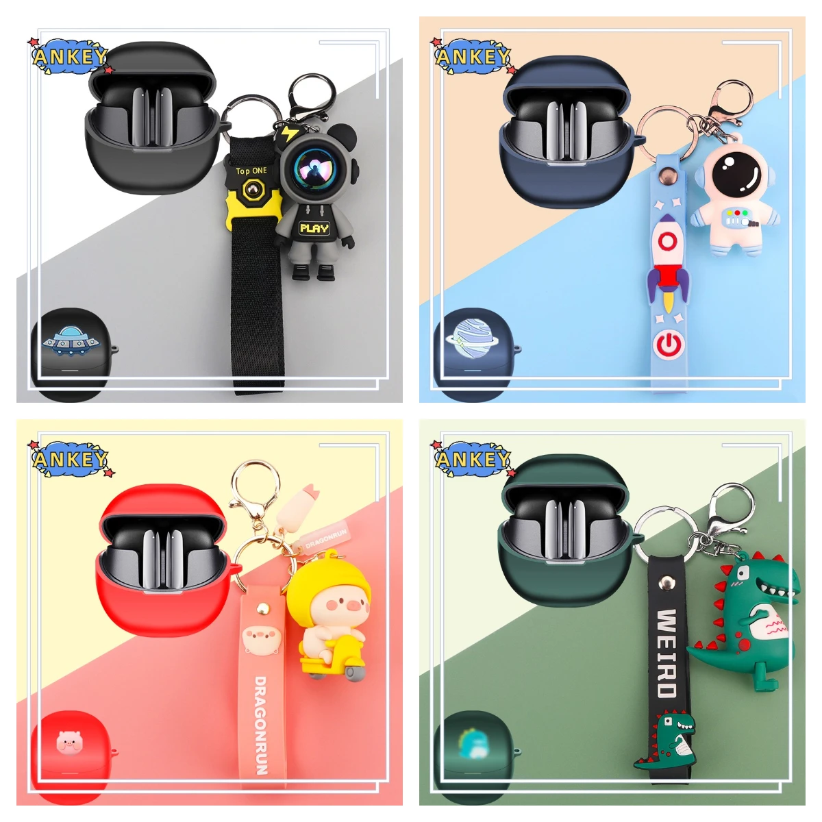 Funda protectora de silicona para QCY AilyBuds Pro +, bonita carcasa de dibujos animados, auriculares inalámbricos, auriculares portátiles TWS - imagen 2