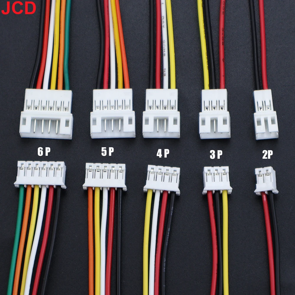 JCD 5 pares Micro JST PH 2,0mm paso 2/3/4/5/6 Pin enchufe macho/PH2.0 hembra Terminal Cables conector 26AWG 15CM - imagen 3
