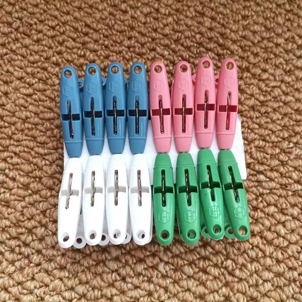 Pinzas para ropa antideslizantes y resistentes, 16 Uds., 4 colores, pinzas para ropa de plástico para lavandería, pinzas para ropa resistentes, armario para el hogar y el baño - imagen 2