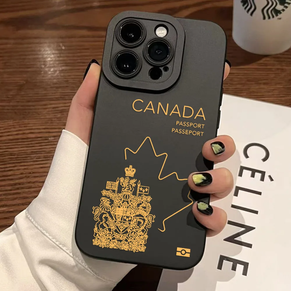 Funda de teléfono con pasaporte de Canadá para Samsung Galaxy S25 S24 S23 S22 S21 S20 Note20 Edge FE Plus Ultra 4G 5G, funda trasera de silicona suave - imagen 2