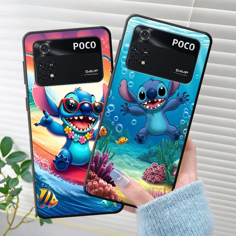 Funda para Xiaomi Poco C50 F3 F4 F5 C51 X3 X4 X5 C65 M5 M3 M4 Pro funda trasera suave para teléfono punto azul Disney