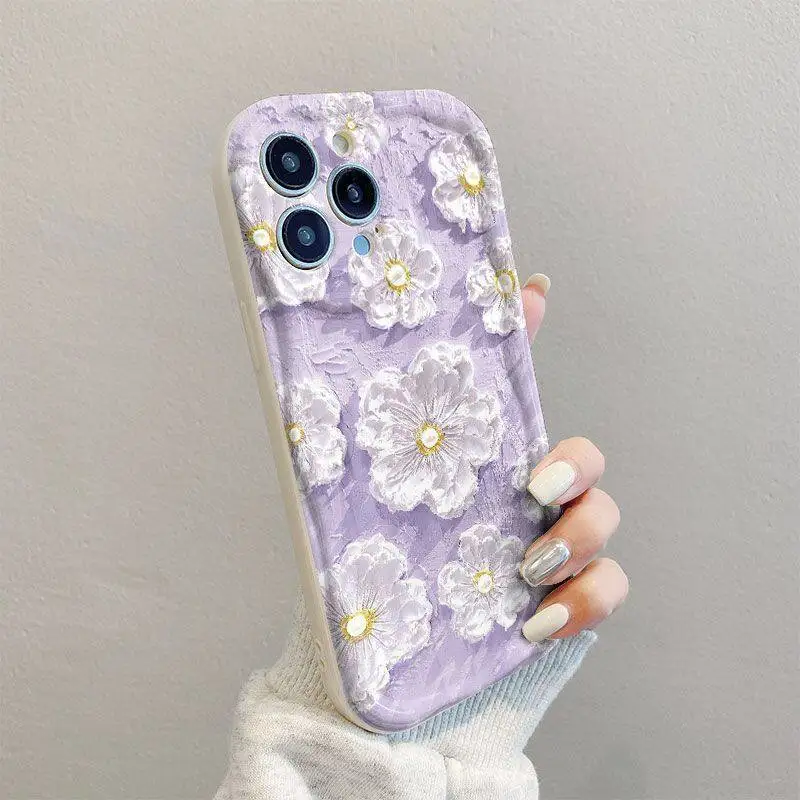 Funda Retro con pintura al óleo de flores para Samsung Galaxy, A15, A25, A04, A05, A05S, A04E, A13, A33, A30, A31, A50, A22, A51, A71, A72, A73, A02, A03, M54 - imagen 3