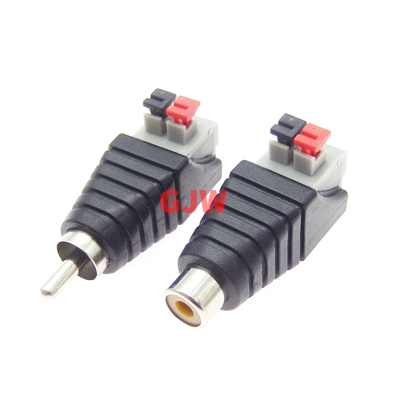 Adaptador RCA de 5 uds., conector de altavoz, Cable Universal A/V a enchufe macho RCA, conector hembra, Terminal de prensa para Cable de Audio