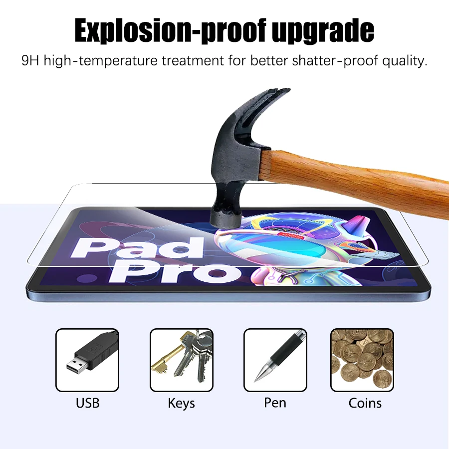 Protector de pantalla de vidrio templado para Lenovo TAB M10 2nd 3rd Plus M9 M8 Y700 Legion P11 Pro Xiaoxin Pad, accesorios para tableta, 2 uds. - imagen 4
