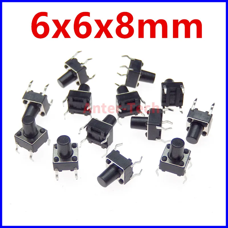 20 piezas DIP 6x6 6X6X8 6*6*8MM interruptor de botón táctil para luz el interruptor de alimentación 4 pines - imagen 2