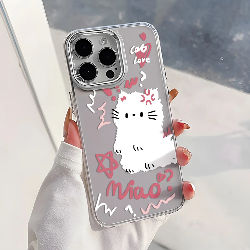 Funda de teléfono de gato transparente de lujo para iPhone 11 Funda iPhone 13 16 Pro Max 14 15 12 16promax Funda de silicona suave a prueba de golpes - imagen 4